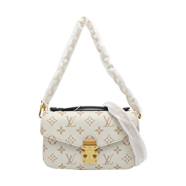 Monogram Coated Canvas Shoulder Bag PM White