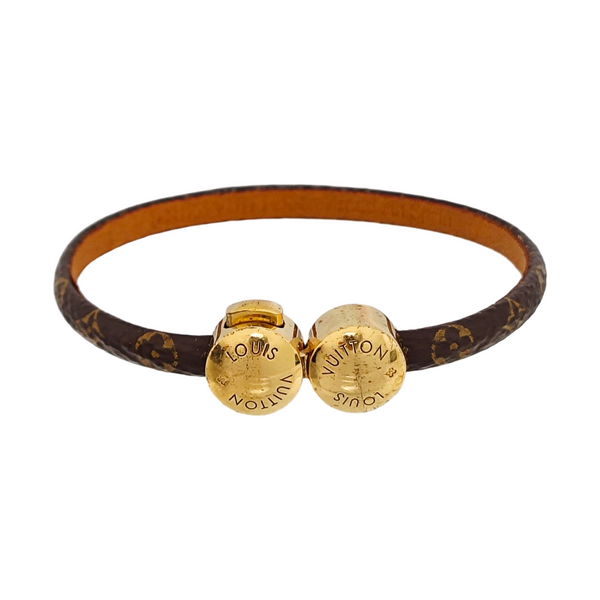 HISTORIC MINI MONOGRAM Leather Brown Bangle
