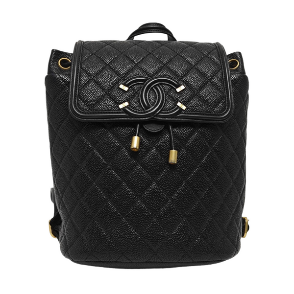 FILIGREE Medium Quilted Grained Calfskin Black