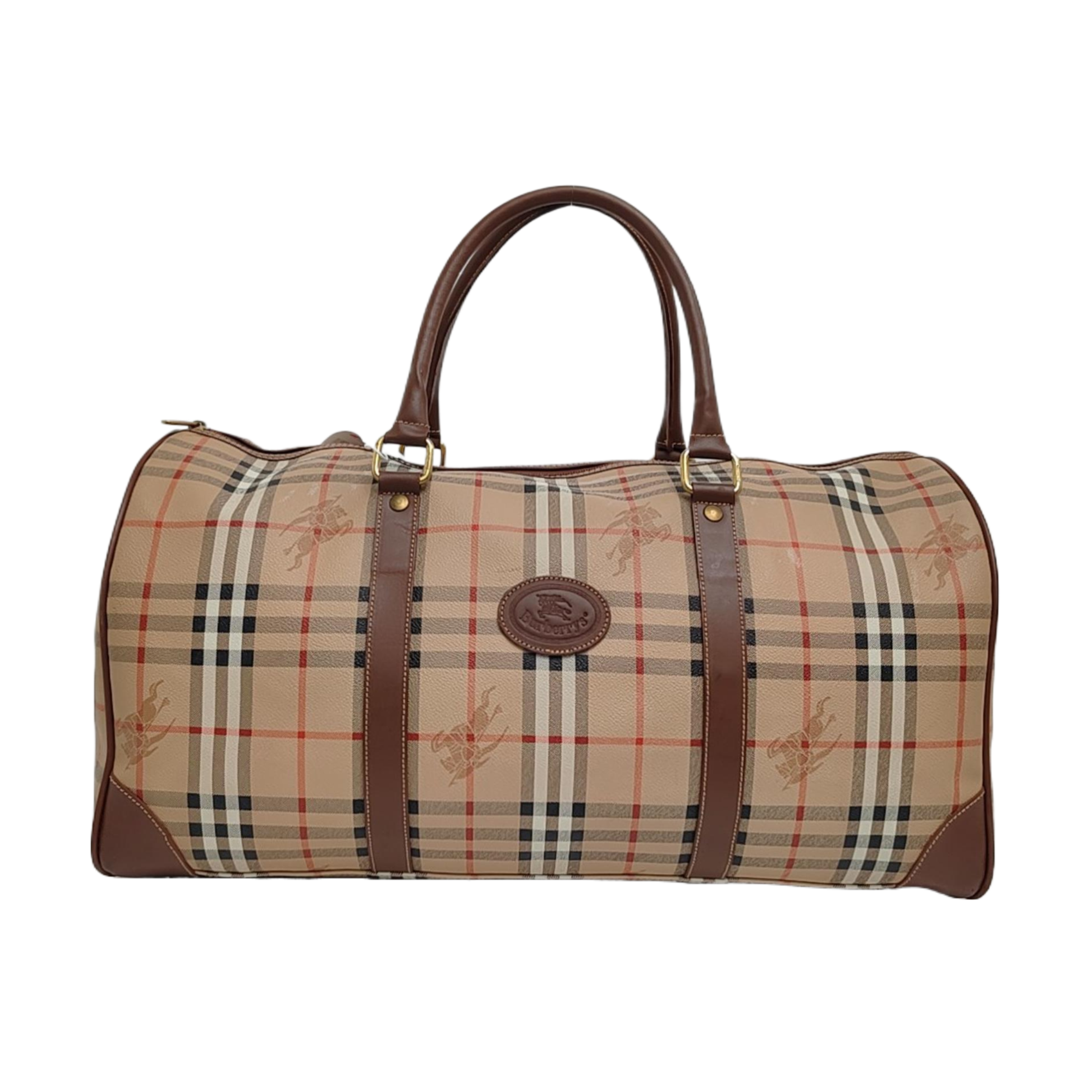 Coated Canvas Top Handle Bag Beige