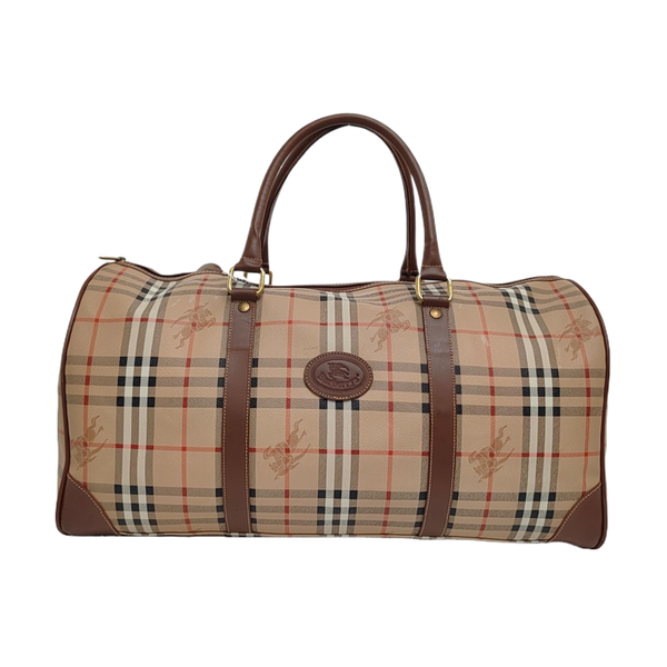 Coated Canvas Top Handle Bag Beige