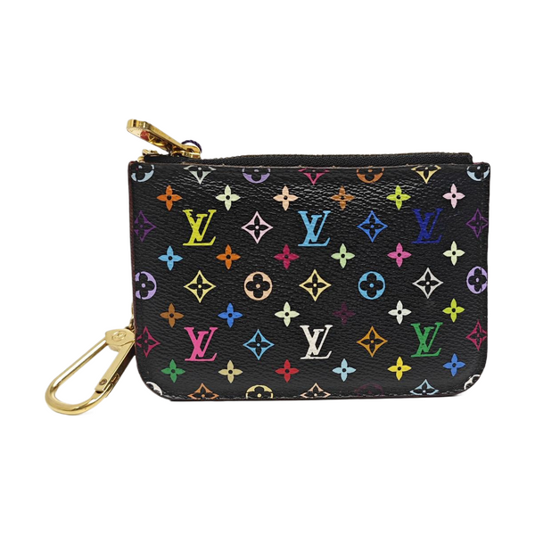 LV × TM Monogram Coated Canvas Coin Purse Black