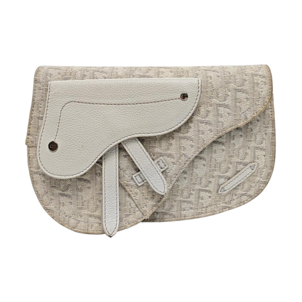 Saddle Medium Oblique Canvas Beige