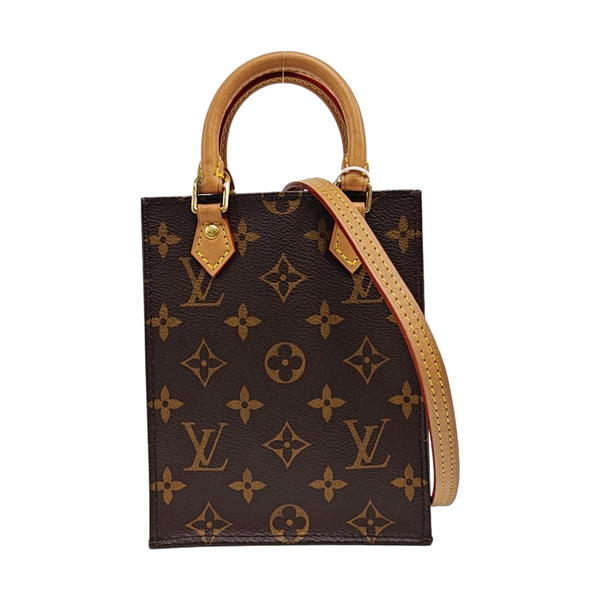 SAC PLAT Mini Monogram Coated Canvas Brown