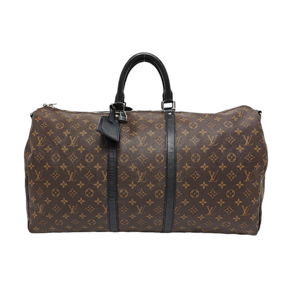 KEEPALL 55 Monogram Coated Canvas Brown
