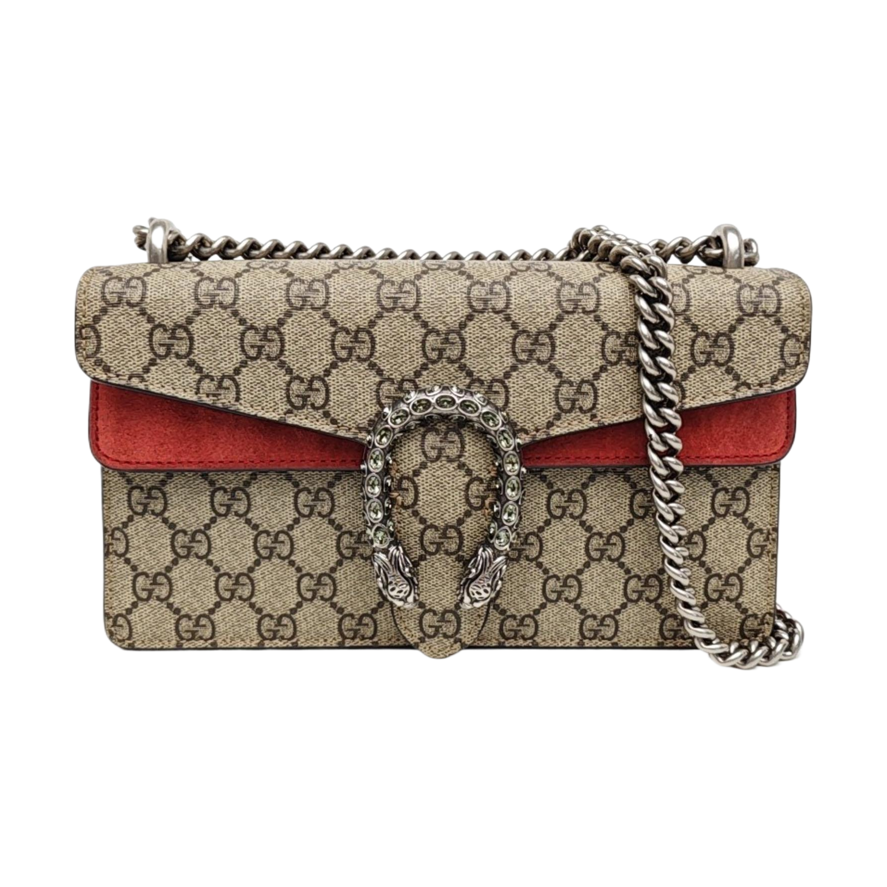 Dionysus Small Monogram Coated Canvas Beige