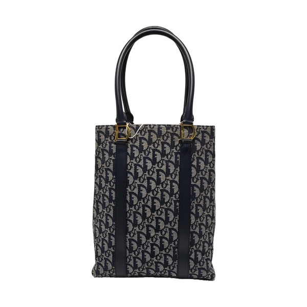 Oblique Canvas Tote Bag Blue