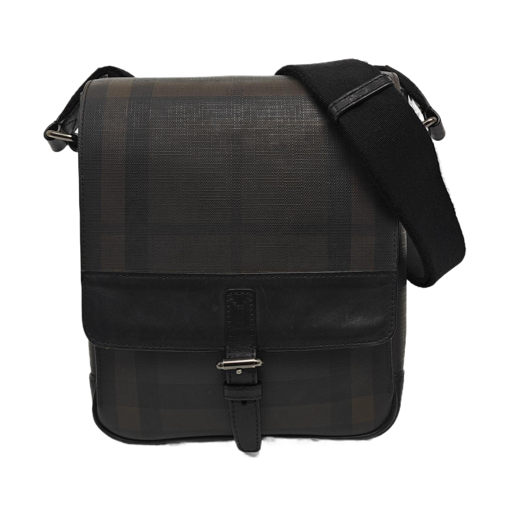 Coated Canvas Crossbody Bag Brown