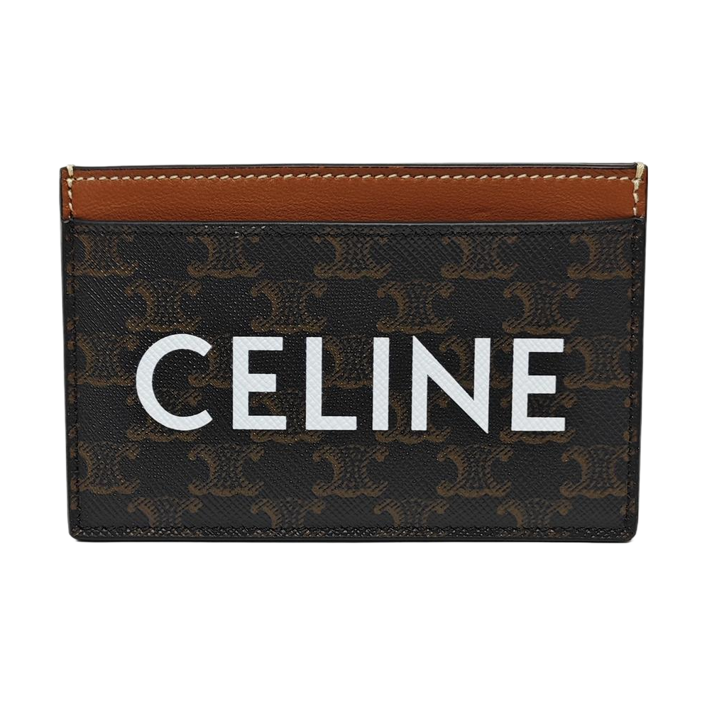 Coated Canvas Card Holder Brown