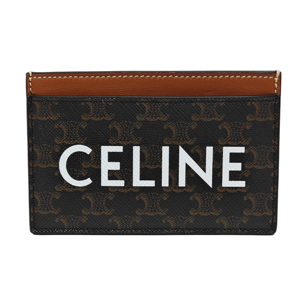 Coated Canvas Card Holder Brown