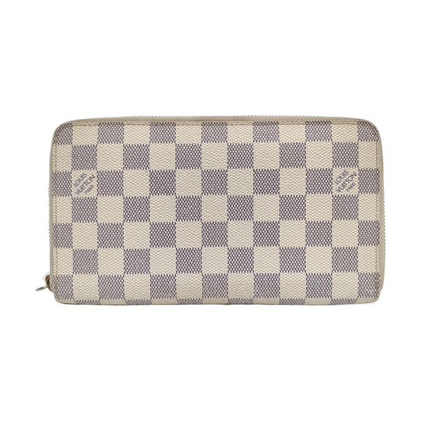 ZIPPY Damier Azur Coated Canvas White Wallet