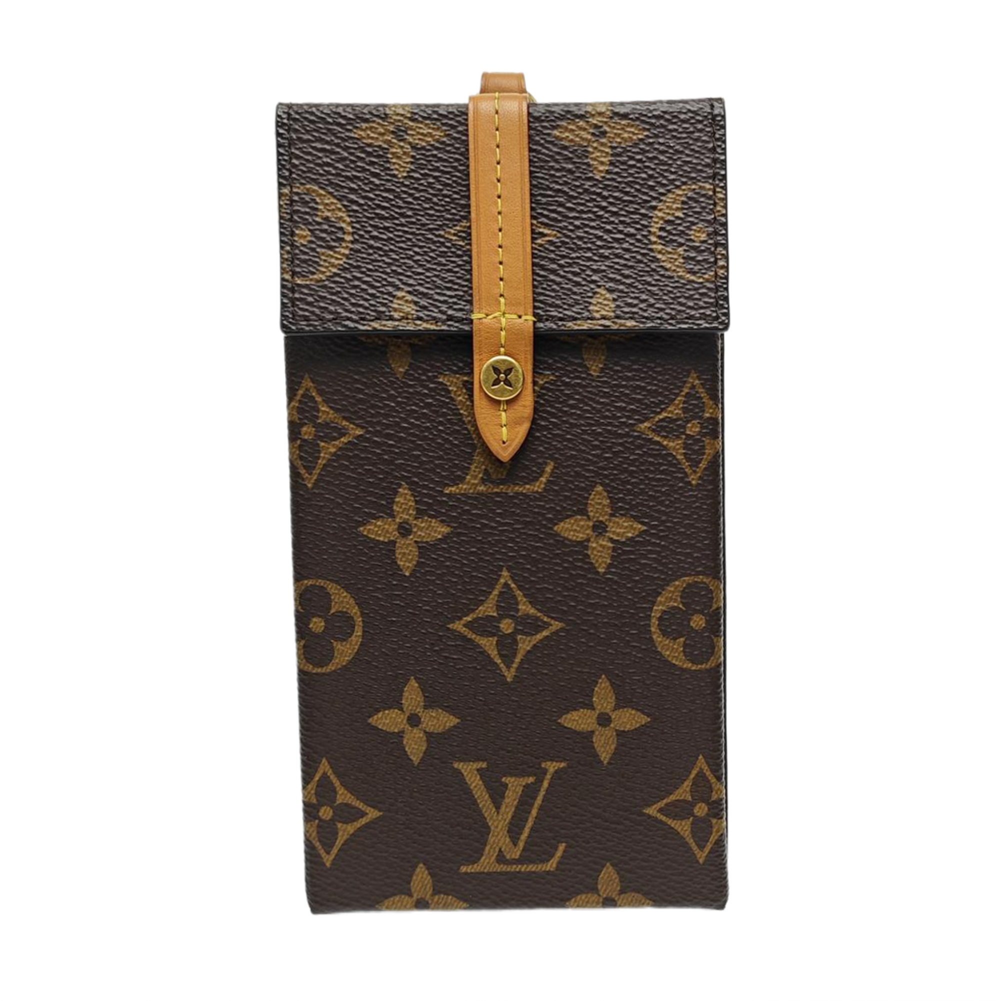 Monogram Coated Canvas Clutch Brown