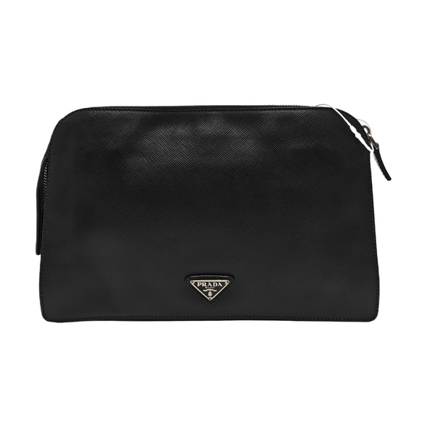Saffiano Calfskin Clutch Black