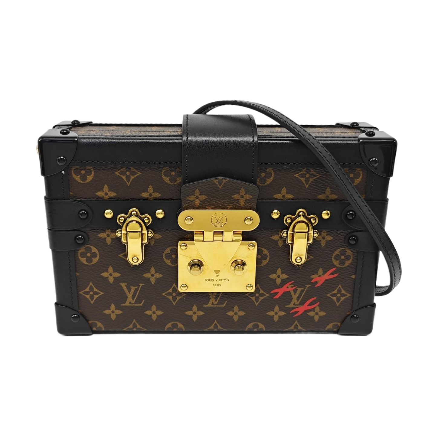 PETITE MALLE Monogram Coated Canvas Brown