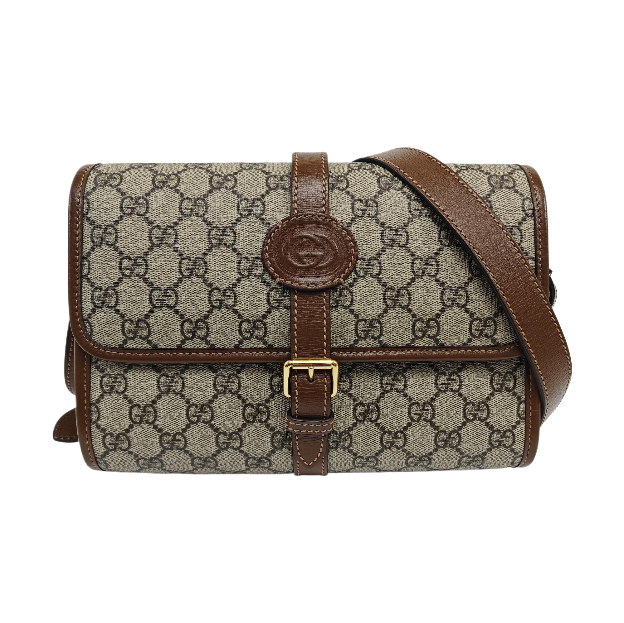 Monogram Coated Canvas Shoulder Bag Beige