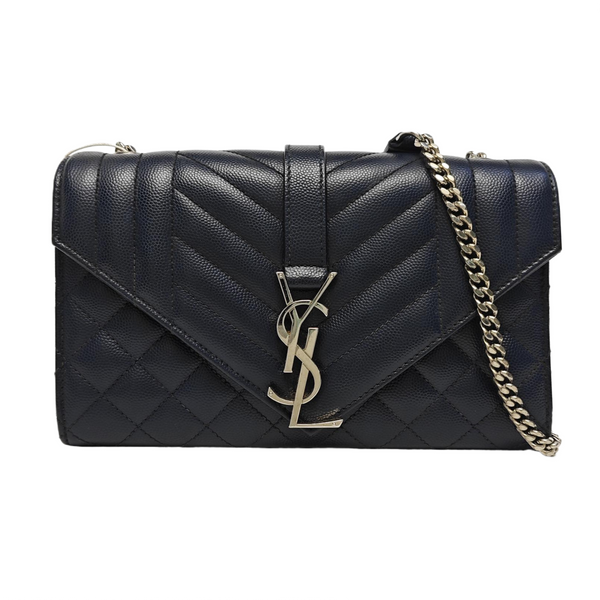 ENVELOPE Small Chevron Calfskin Blue