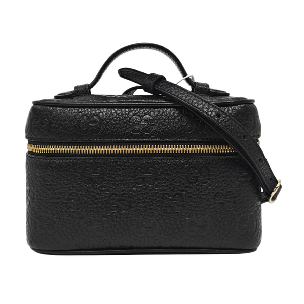 GG Emblem Super Mini Monogram Calfskin Black