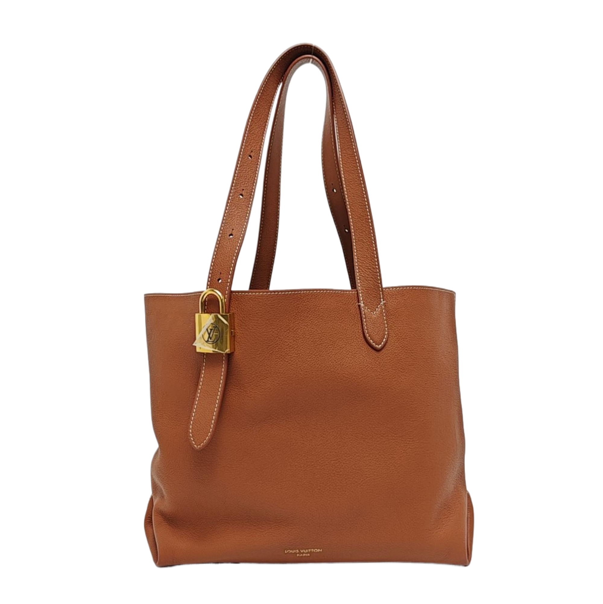LOW KEY CABAS MM Monogram Calfskin Brown
