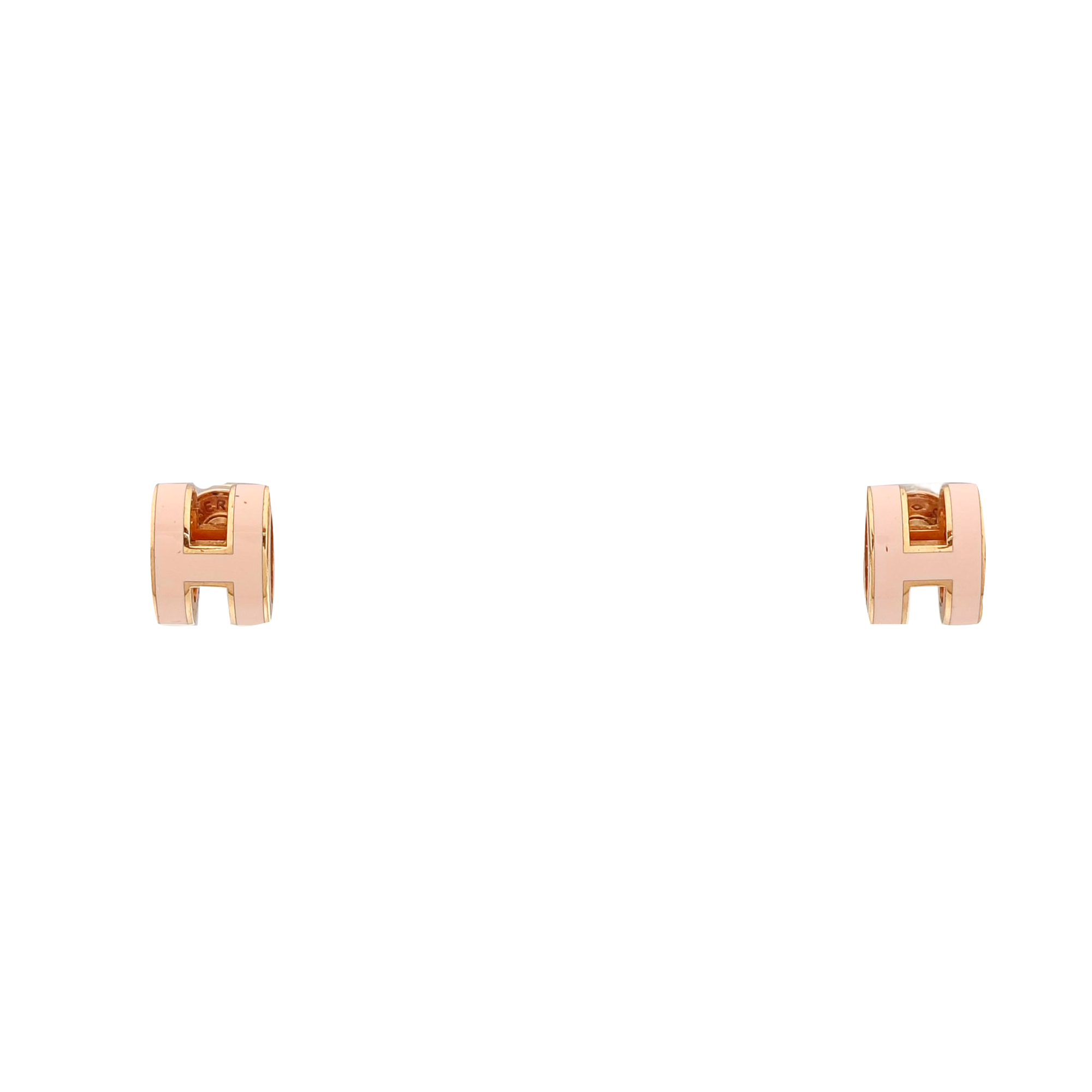 Pop H Metal Rose Gold Stud Earrings