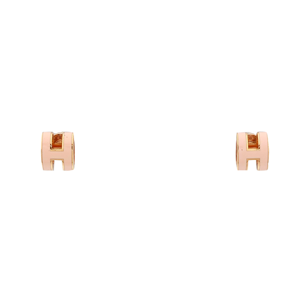 Pop H Metal Rose Gold Stud Earrings