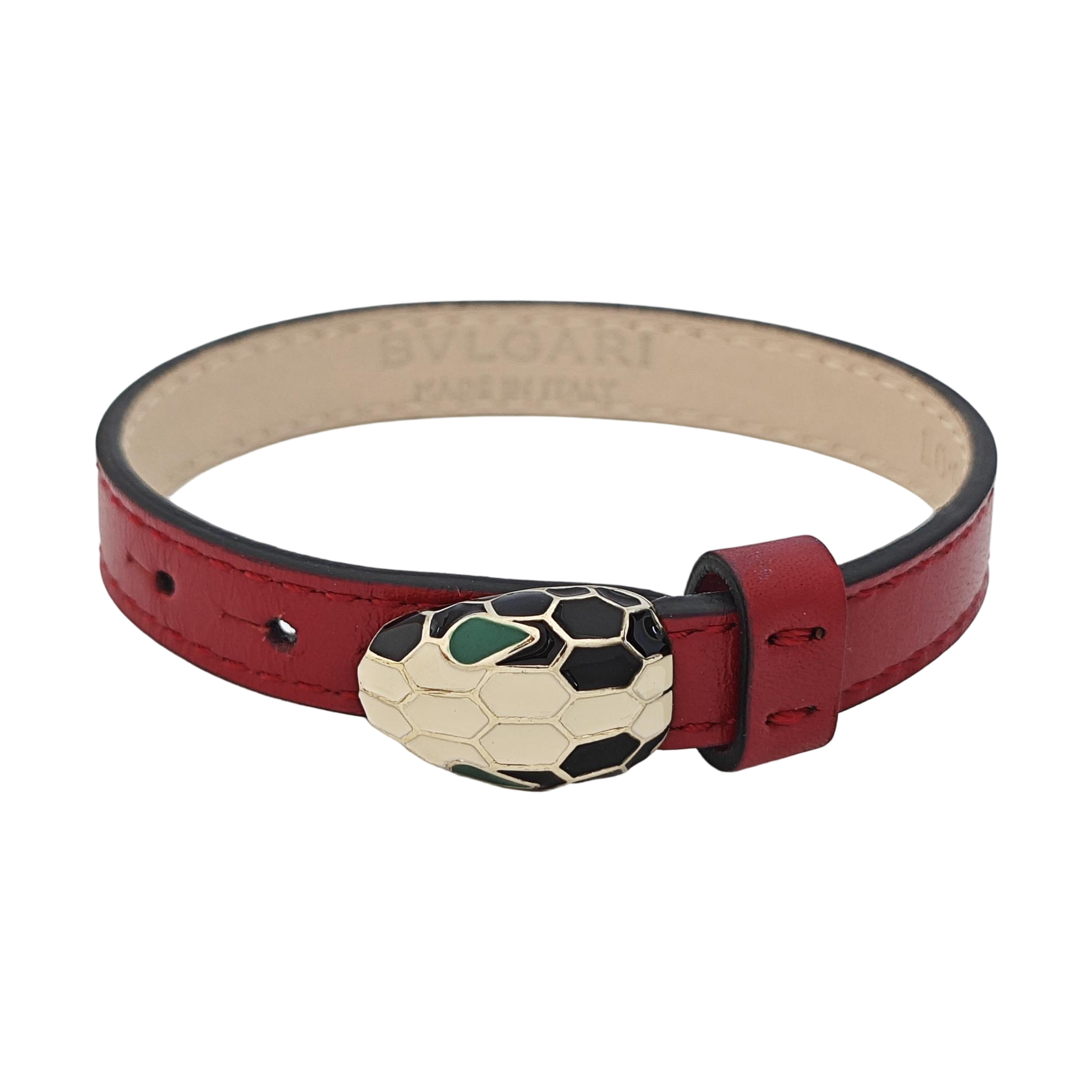 SERPENTI Leather Red Bangle