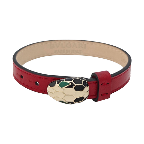 SERPENTI Leather Red Bangle
