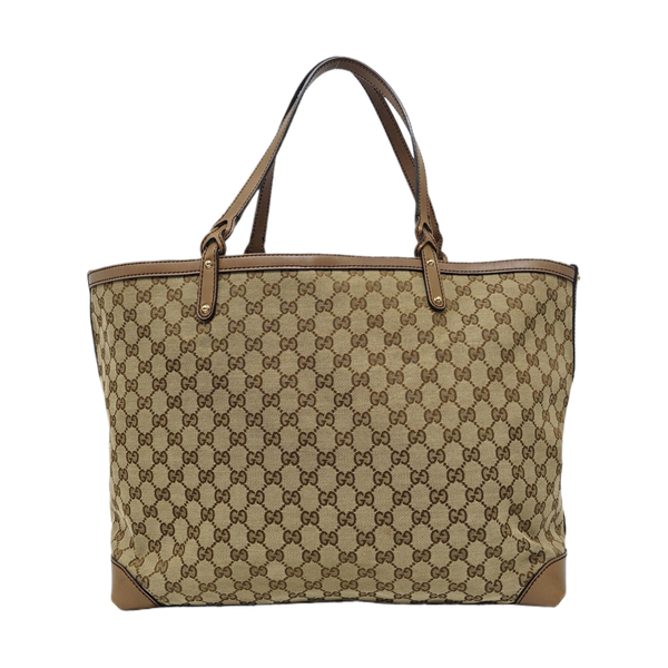 Monogram Canvas Tote Bag Beige
