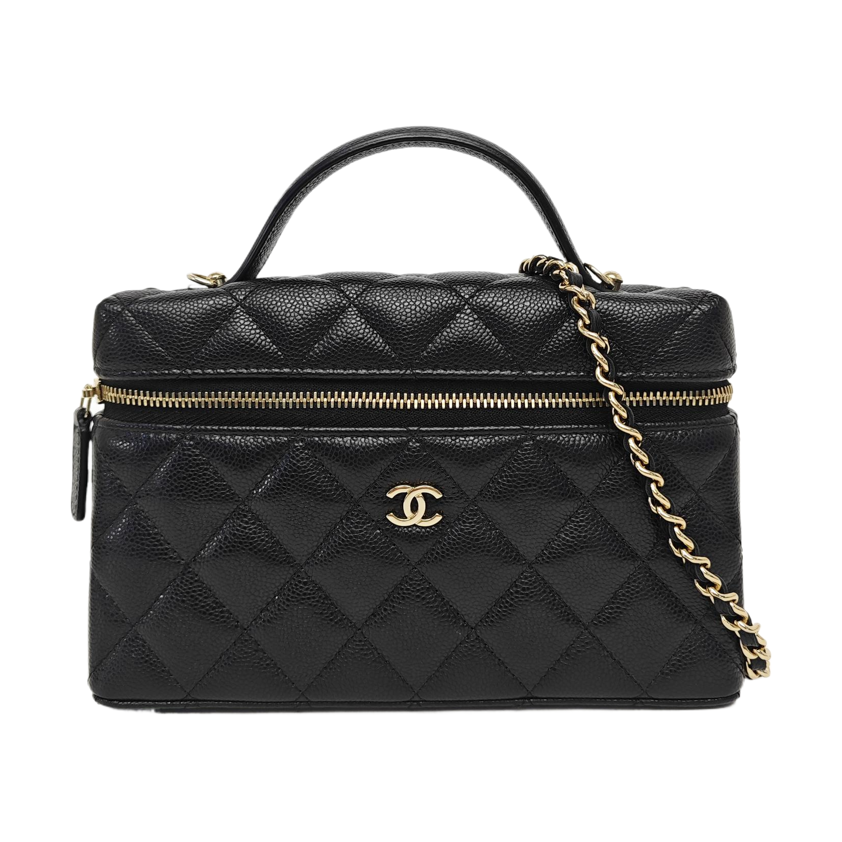 25C Quilted Grained Calfskin Black