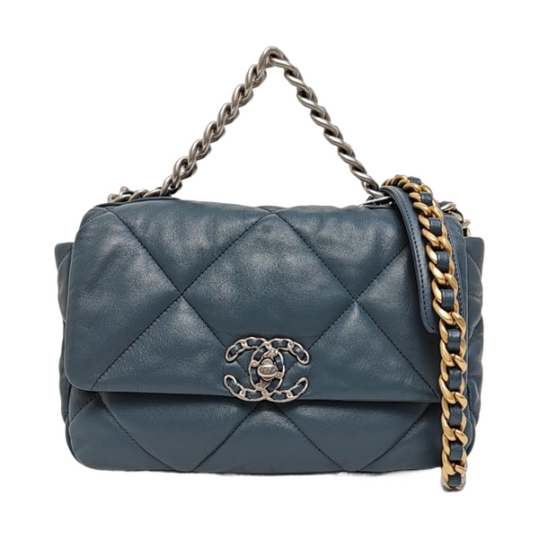 CHANEL 19 Small Quilted Lambskin Blue
