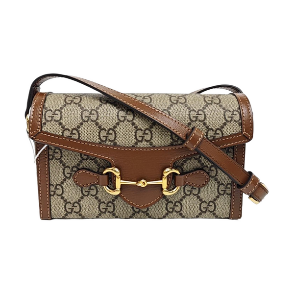 Horsebit 1955 Mini Monogram Coated Canvas Beige