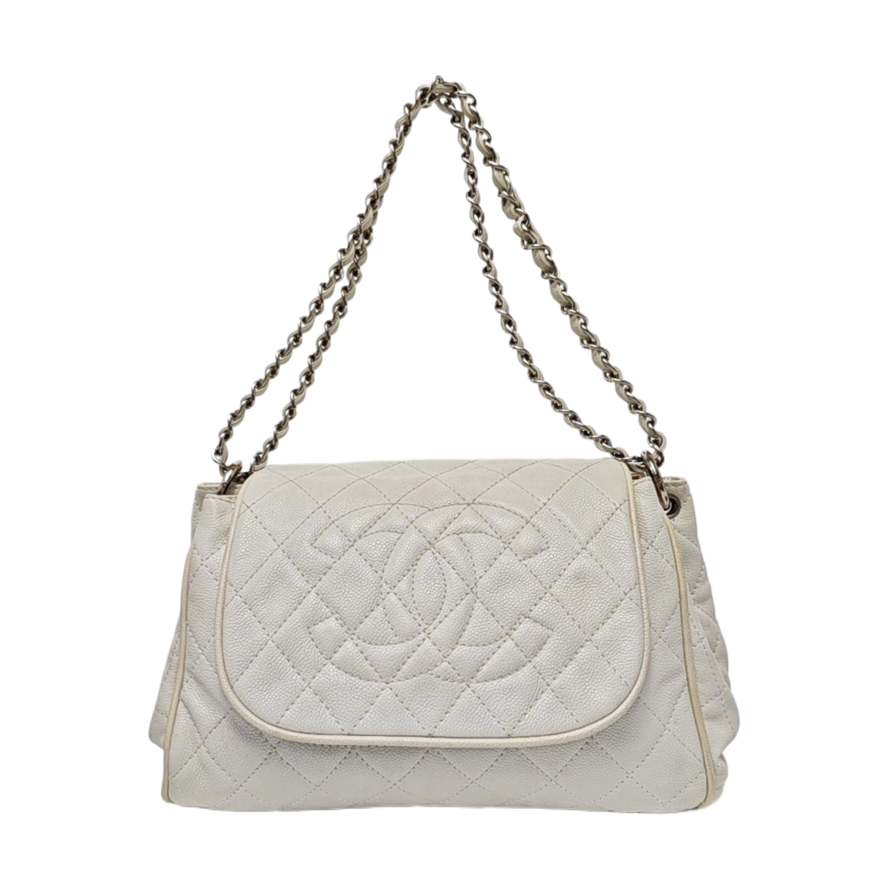 Quilted Grained Calfskin White