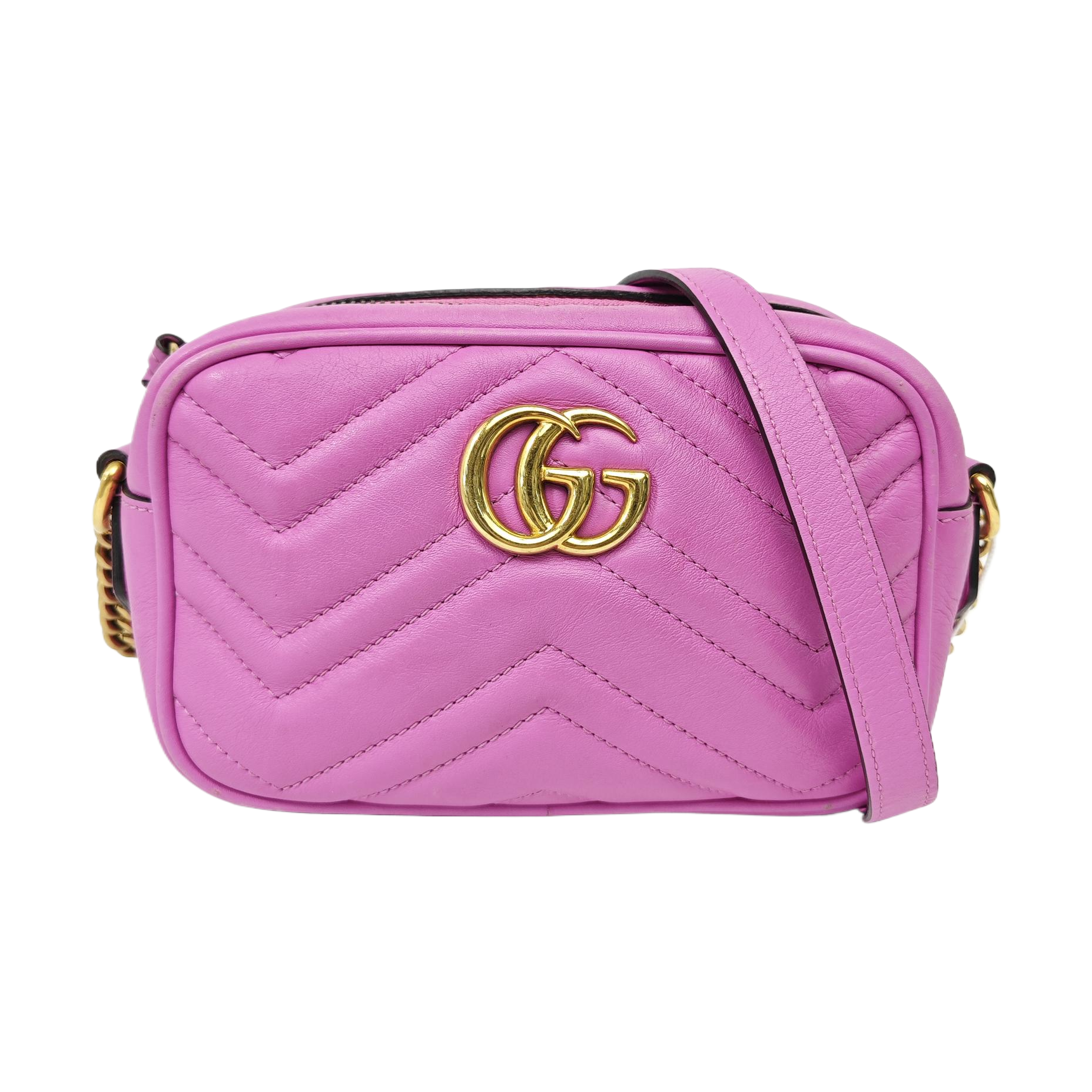GG Marmont Mini Quilted Calfskin Purple