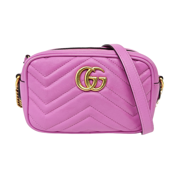 GG Marmont Mini Quilted Calfskin Purple
