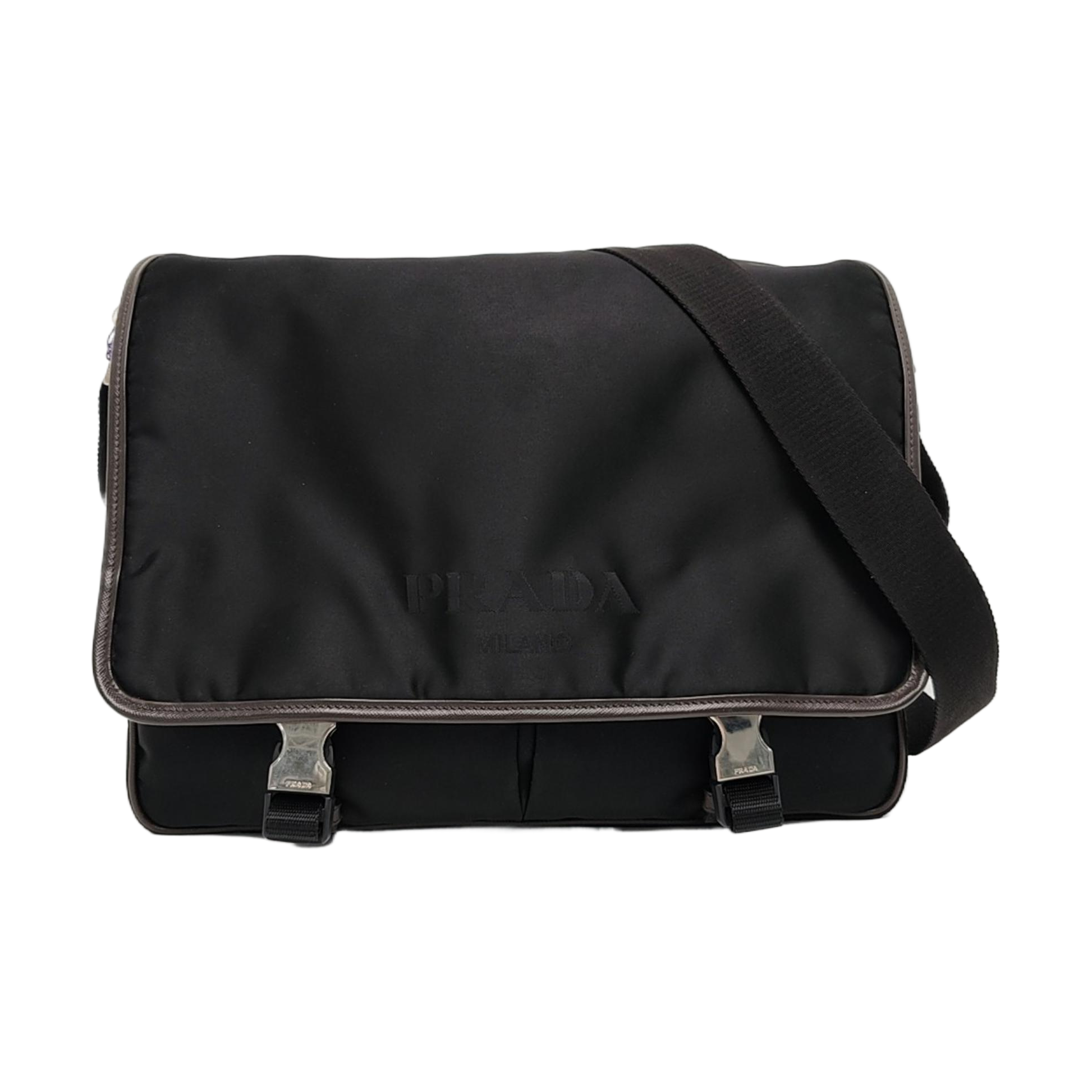 Nylon Shoulder Bag Black