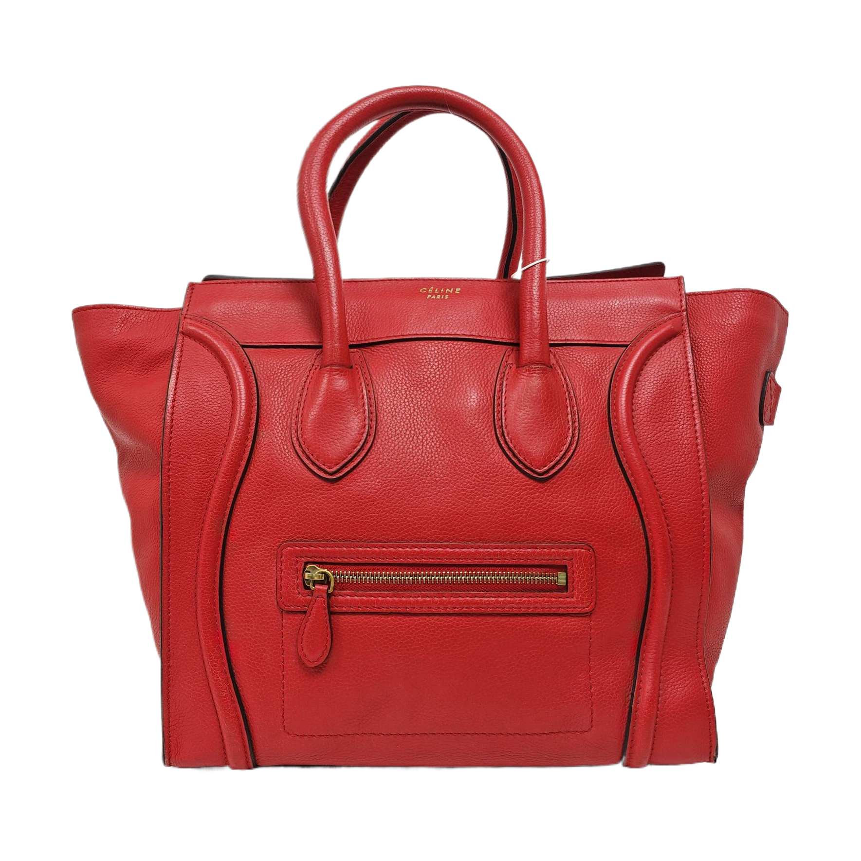 Authenticated pre-owned  LUGGAGE Mini Calfskin Red - Tote Bag at Looply