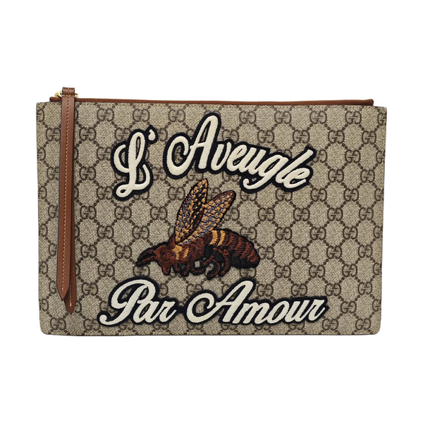 Coated Canvas Clutch Black