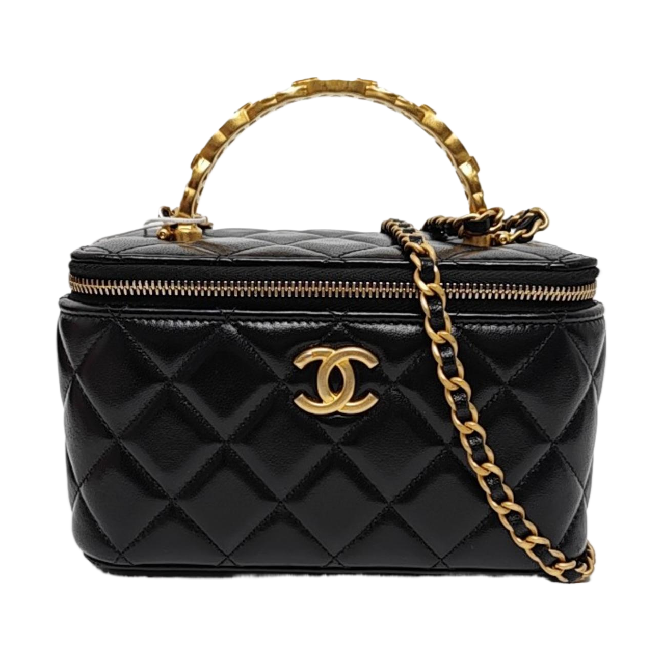 Authenticated pre-owned  VANITY CASE Quilted Lambskin Black - Shoulder Bag at Looply