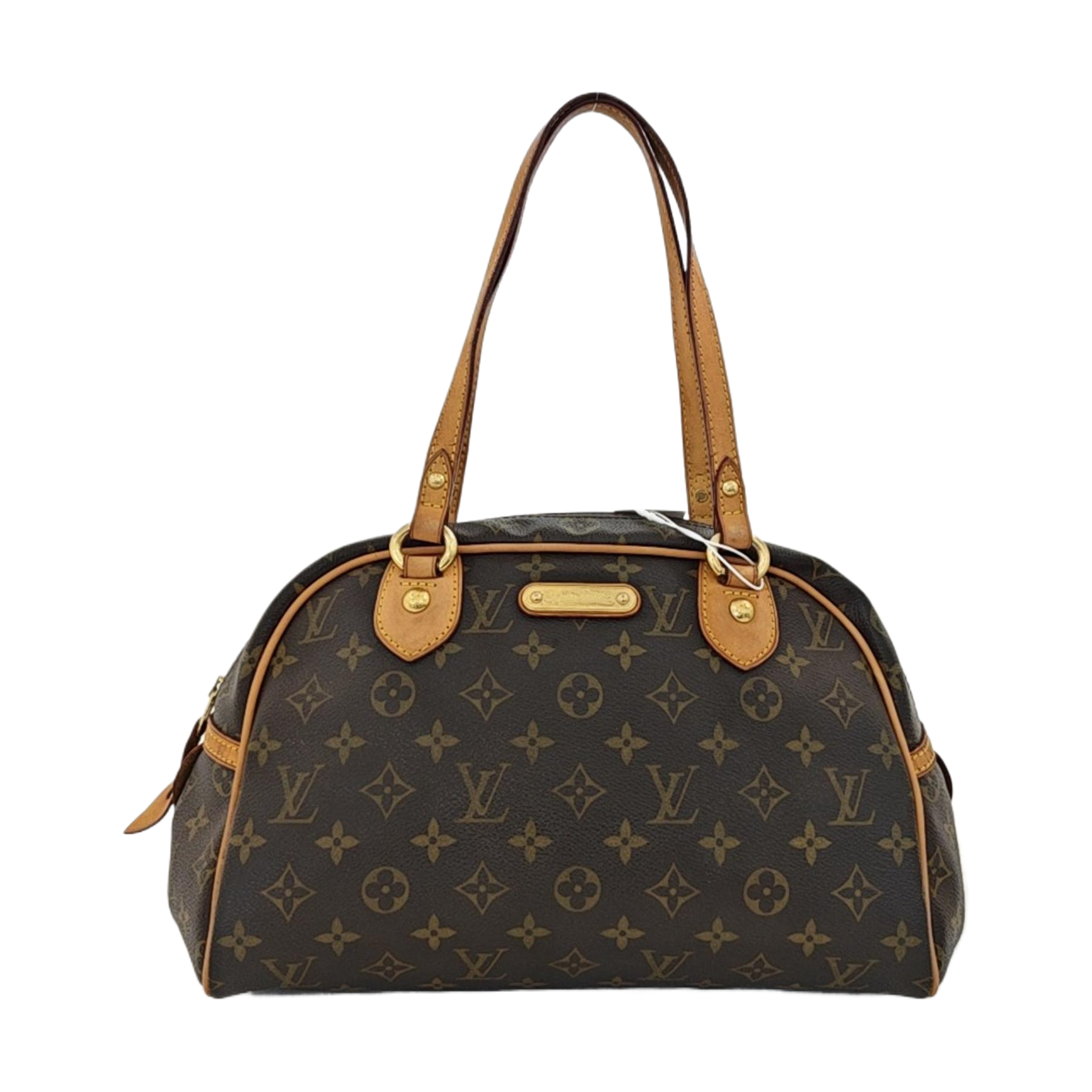 MONTORGUEI PM Monogram Coated Canvas Brown