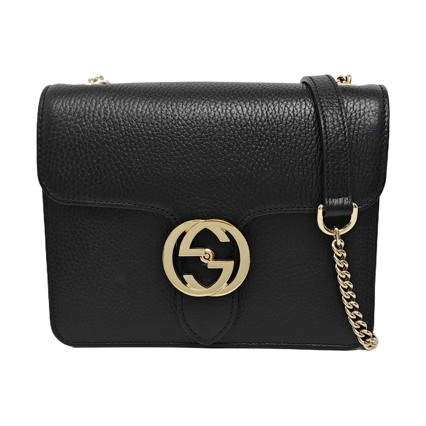 Interlocking G Small Calfskin Black