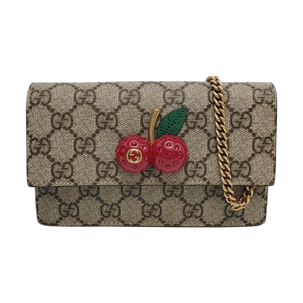 GG Supreme Mini Monogram Coated Canvas Beige