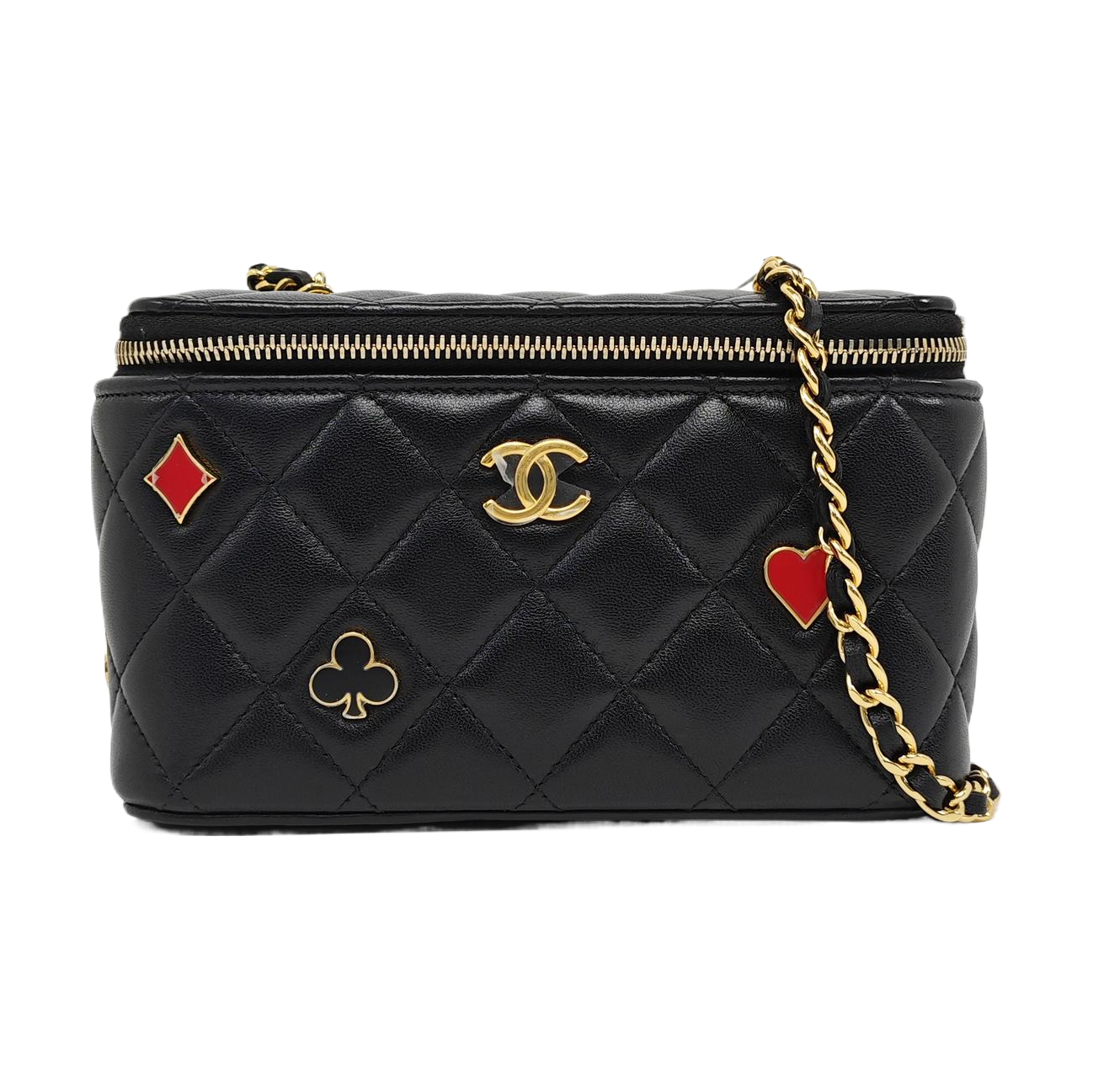 Quilted Lambskin Shoulder Bag Black