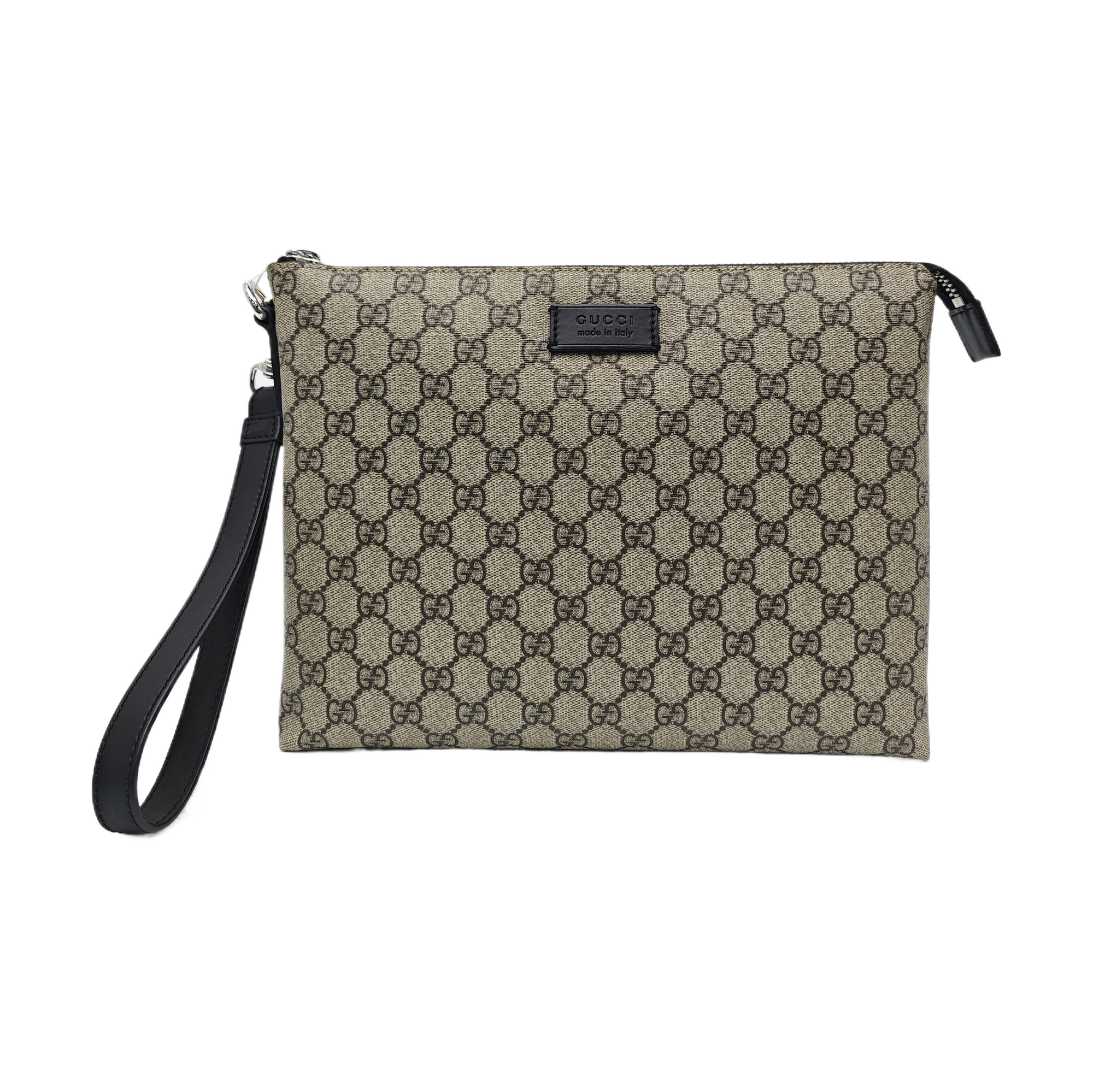 Monogram Coated Canvas Clutch Brown