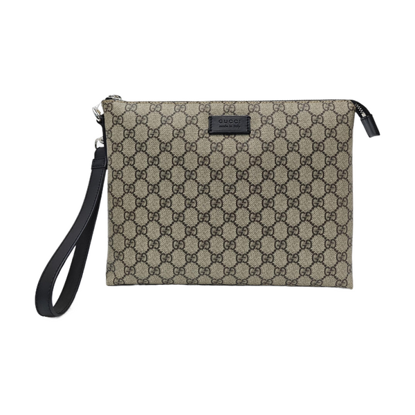 Monogram Coated Canvas Clutch Brown
