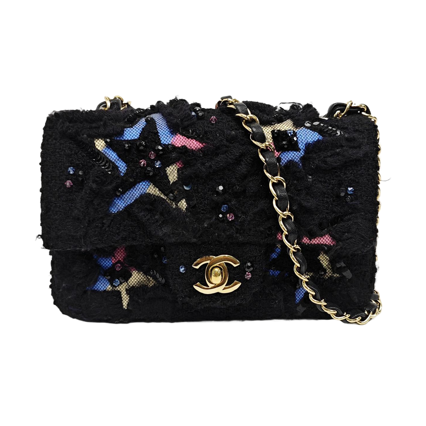 CLASSIC FLAP Mini Quilted Fabric Black