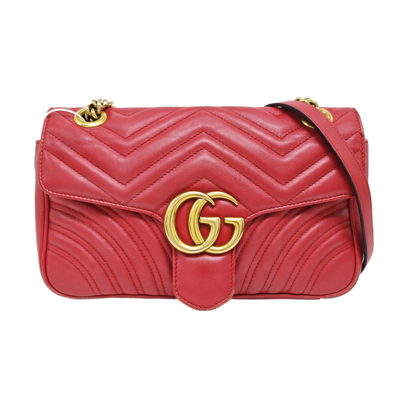 GG Marmont Medium Quilted Calfskin Red