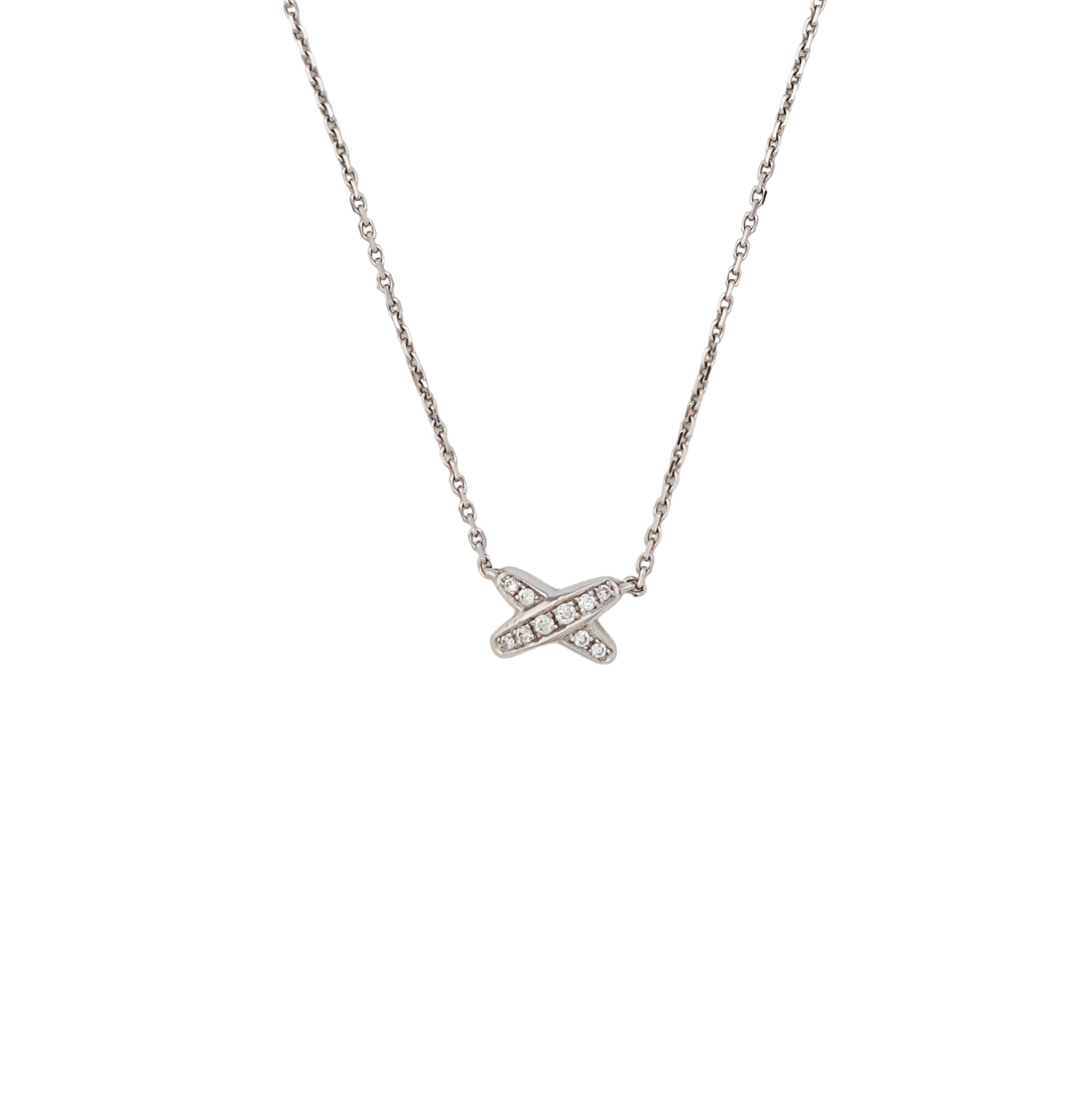Jeux De Liens 18k White Gold Silver Necklace