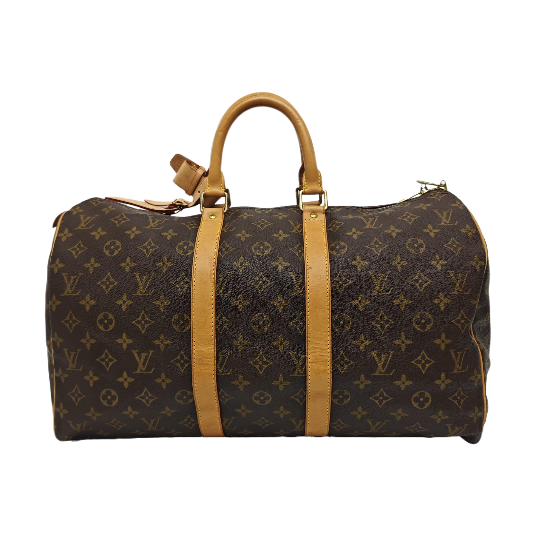 KEEPALL 45 Monogram Coated Canvas Brown