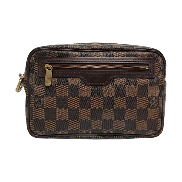 MACAO Damier Ebene Coated Canvas Brown