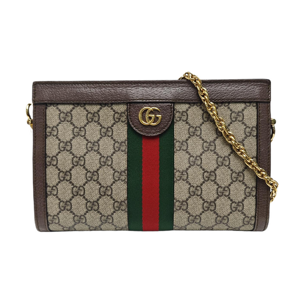Ophidia Small Monogram Coated Canvas Beige