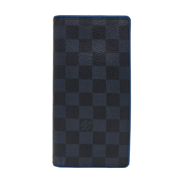 BRAZZA Damier Coated Canvas Blue Wallet